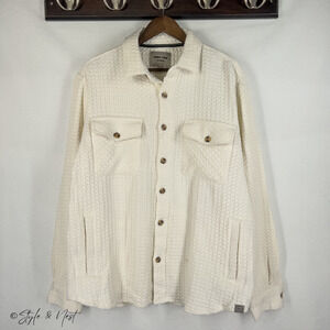 Amongst Others Textured Waffle Knit Overshirt Jacket 100% Cotton Size Large